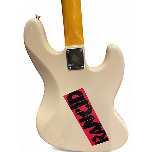 Used Fender JB-62 Left Handed Jazz Bass Olympic White Electric Bass Guitar