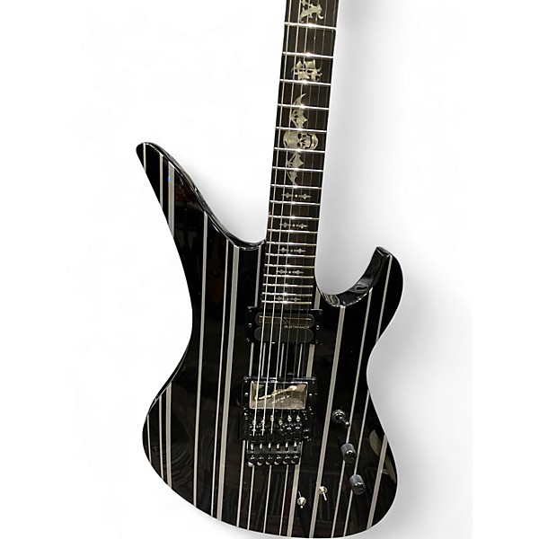 Used Schecter Guitar Research Synyster Gates Signature Custom S Black Pinstripes Solid Body Electric Guitar