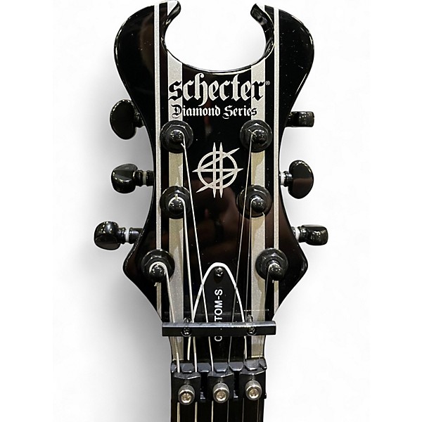 Used Schecter Guitar Research Synyster Gates Signature Custom S Black Pinstripes Solid Body Electric Guitar