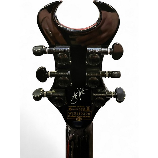 Used Schecter Guitar Research Synyster Gates Signature Custom S Black Pinstripes Solid Body Electric Guitar