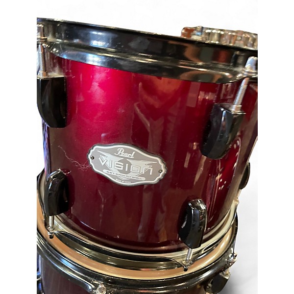 Used Pearl 4 Piece Vision CRIMSON RED Drum Kit