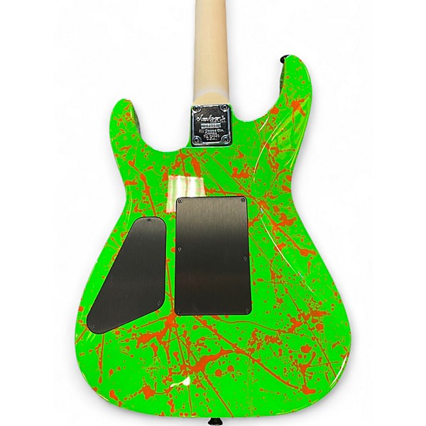 Used Jackson Custom Shop DK 2H FR  Green\Orange Splatter Solid Body Electric Guitar