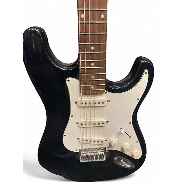 Used Silvertone St Style Black Solid Body Electric Guitar