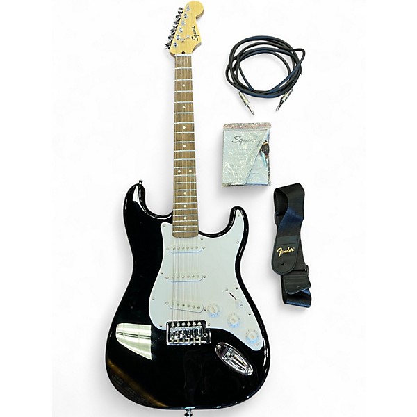 Used Squier Bullet Stratocaster Black Solid Body Electric Guitar