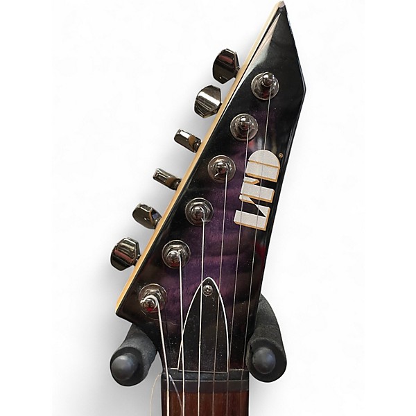 Used ESP MH100QMNT Trans Purple Solid Body Electric Guitar