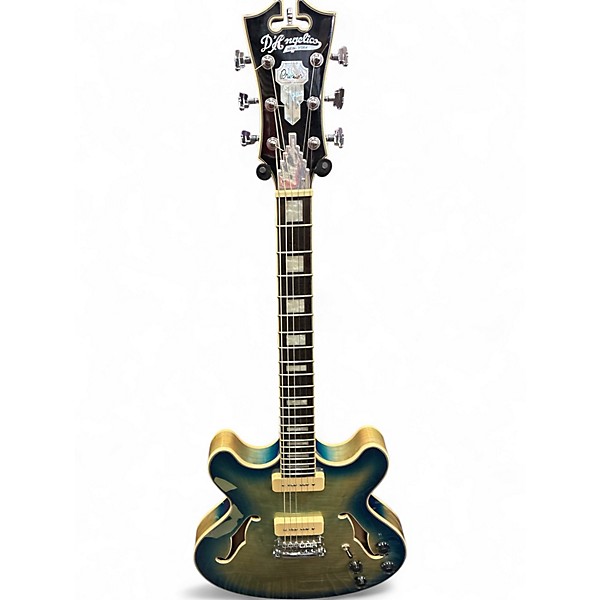 Used D'Angelico Premier Series DC Baltic Blue Silver Burst Hollow Body Electric Guitar