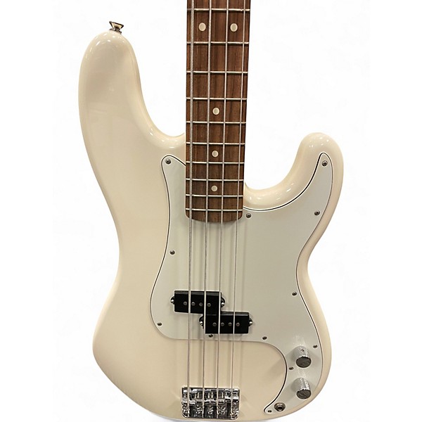 Used Fender Standard Precision Bass Olympic White Electric Bass Guitar