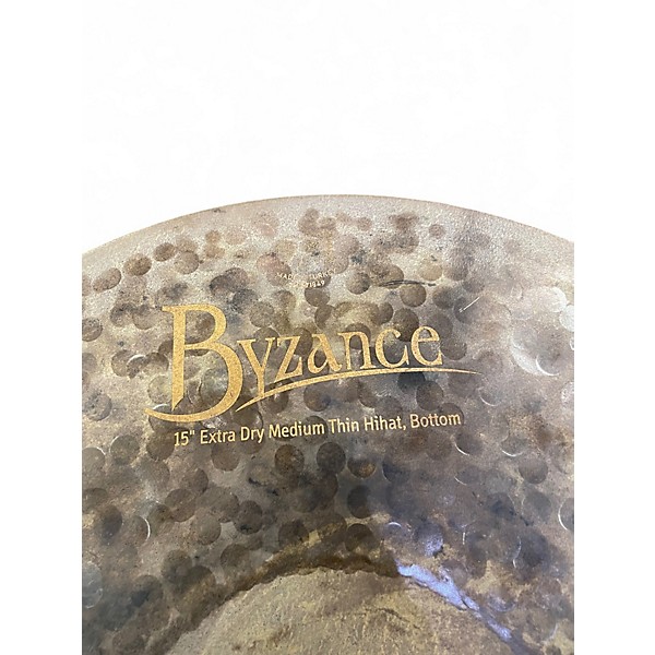 Used MEINL 15in Byzance Extra Dry Medium Thin HiHat Pair Cymbal