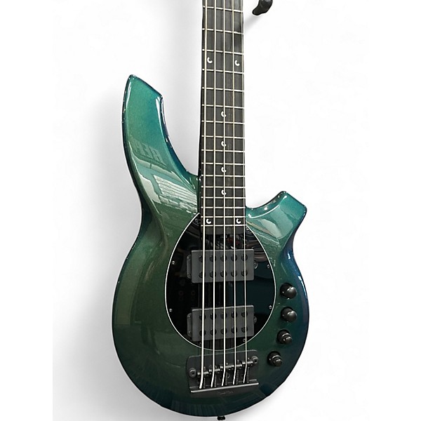 Used Ernie Ball Music Man Bongo 5 HH Emerald Iris Electric Bass Guitar