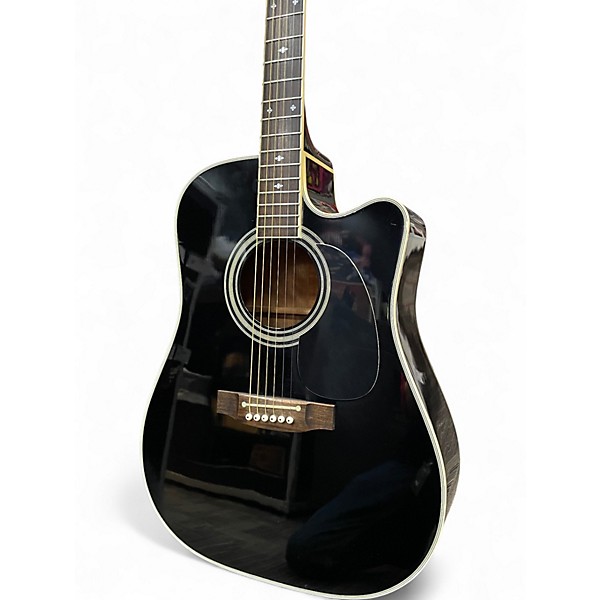 Used Takamine EF341SC Black Acoustic Electric Guitar