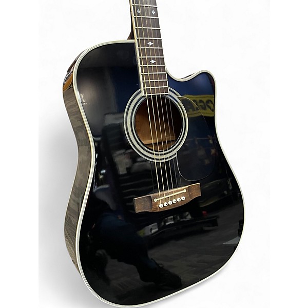 Used Takamine EF341SC Black Acoustic Electric Guitar