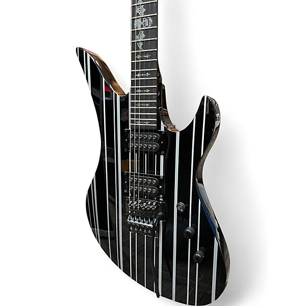 Used Schecter Guitar Research Synyster Gates Signature Standard GLOSS BLACK WITH SILVER PINSTRIPES Solid Body Electric Guitar