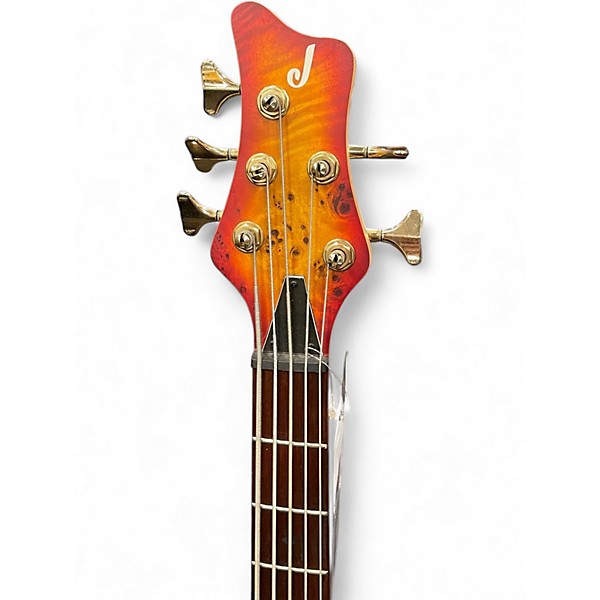 Used Jackson Pro Series Spectra Bass SB V Poplar Burl Transparent Cherry Burst Electric Bass Guitar