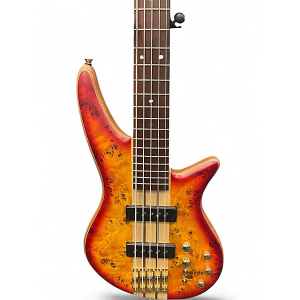 Used Jackson Pro Series Spectra Bass SB V Poplar Burl Transparent Cherry Burst Electric Bass Guitar