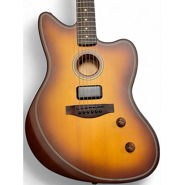 Used Fender Acoustasonic Standard Jazzmaster Honey Burst Acoustic Electric Guitar