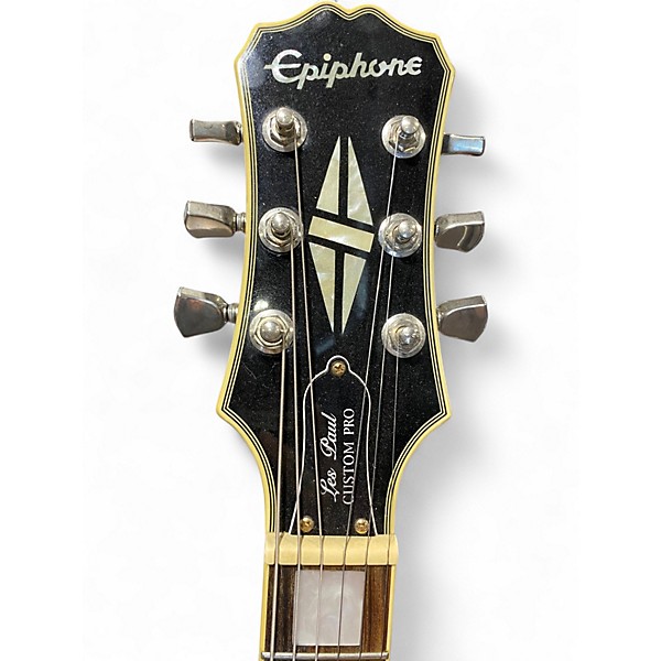 Used Epiphone Les Paul Custom Pro Black Solid Body Electric Guitar