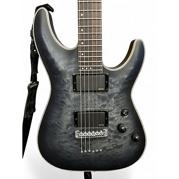 Used Schecter Guitar Research C1 Platinum Trans Charcoal Solid Body Electric Guitar