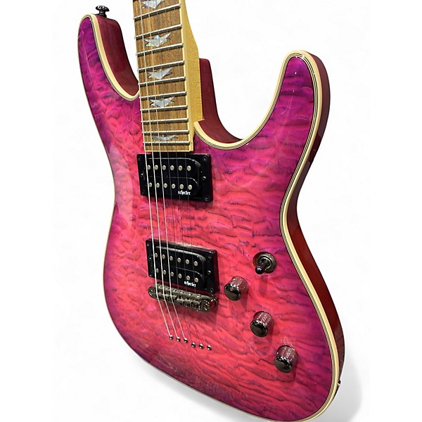 Used Schecter Guitar Research Omen Extreme 6 ELECTRIC MAGENTA Solid Body Electric Guitar
