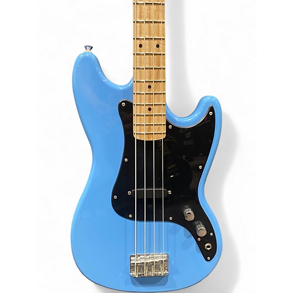 Used Squier Bronco Blue Electric Bass Guitar