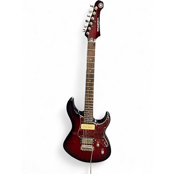 Used Yamaha PAC611VFM Dark Red Burst Solid Body Electric Guitar