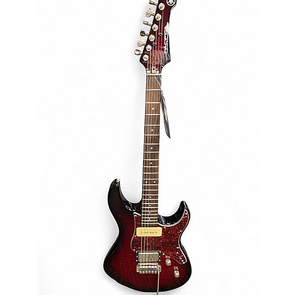 Used Yamaha PAC611VFM Dark Red Burst Solid Body Electric Guitar
