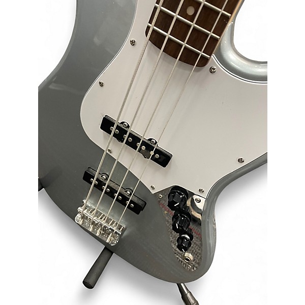 Used Squier Affinity Jazz Bass Silver Electric Bass Guitar