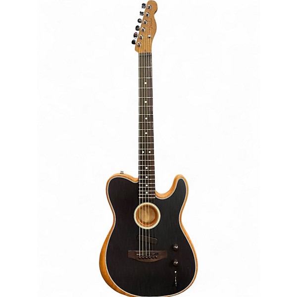 Used Fender Acoustasonic Player Telecaster Black Acoustic Electric Guitar