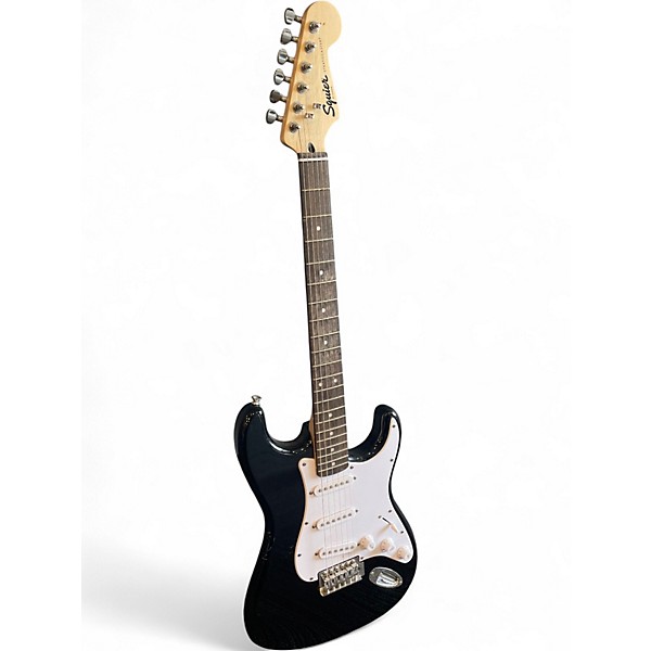 Used Squier Standard Stratocaster Black Solid Body Electric Guitar