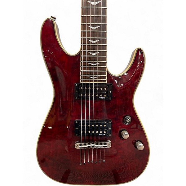 Used Schecter Guitar Research Omen Extreme 7 Black Cherry Solid Body Electric Guitar