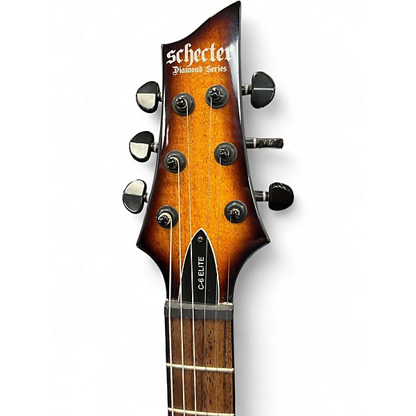 Used Schecter Guitar Research C6 Elite Vintage Sunburst Solid Body Electric Guitar