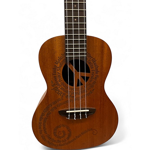 Used Luna Maluhia Peace Tenor Ukulele Mahogany Ukulele