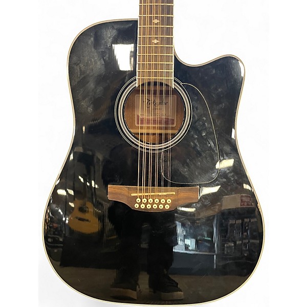 Used Takamine GD38CE Black 12 String Acoustic Electric Guitar