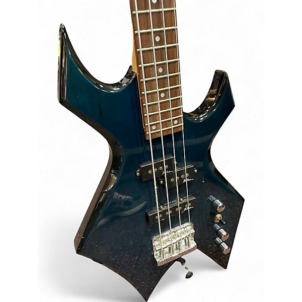 Used B.C. Rich Warlock Platinum Series Midnight Blue Electric Bass Guitar