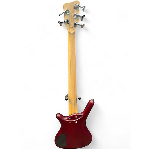 Used RockBass by Warwick Corvette $$ 5 Satin Red Electric Bass Guitar