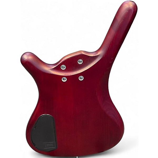 Used RockBass by Warwick Corvette $$ 5 Satin Red Electric Bass Guitar