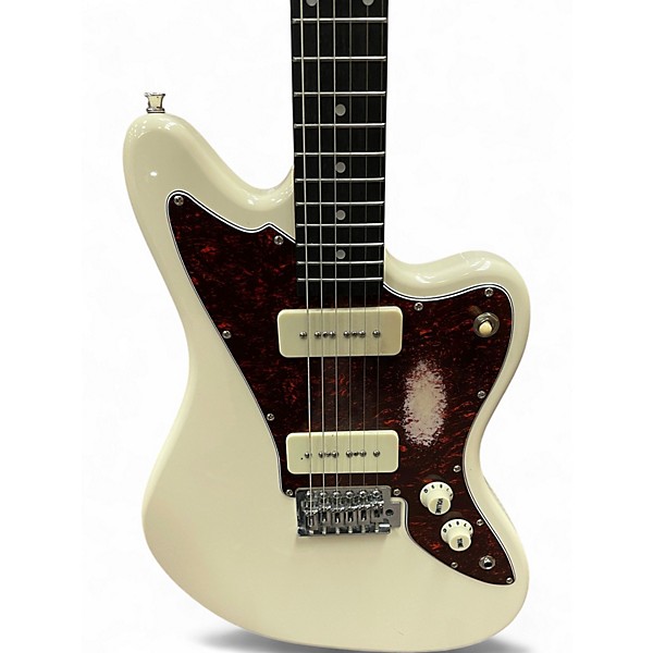 Used Indio DLX Alpine White Solid Body Electric Guitar