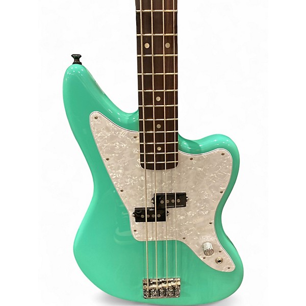 Used Fender Mark Hoppus Singature "Jag" Jaguar Seafoam Green Electric Bass Guitar