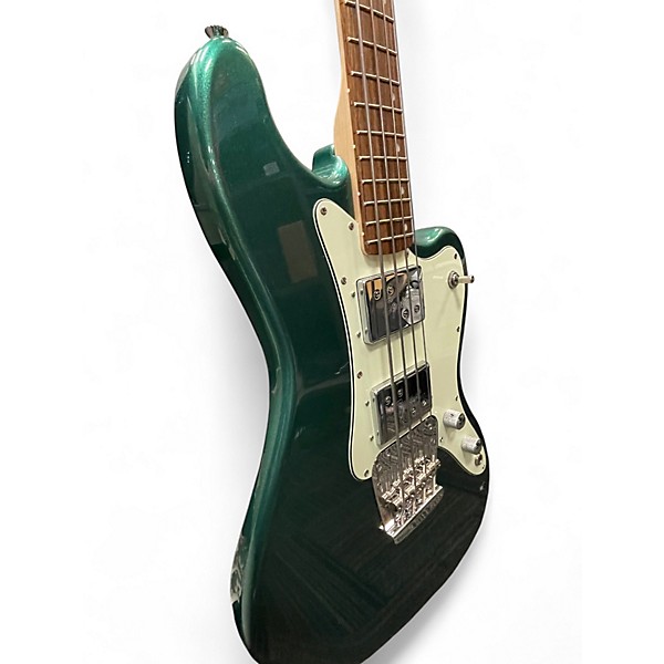 Used Squier Paranormal Rascal Bass HH Green Electric Bass Guitar