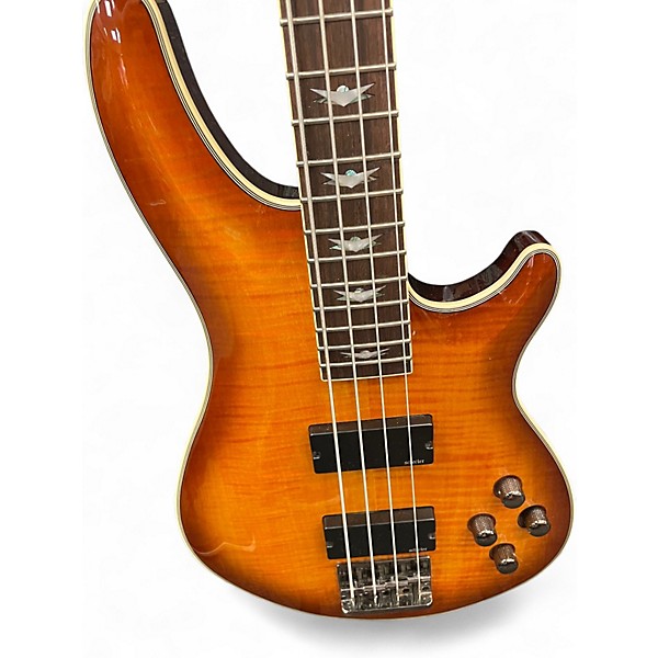 Used Schecter Guitar Research Omen Extreme 4 String Honey Burst Electric Bass Guitar