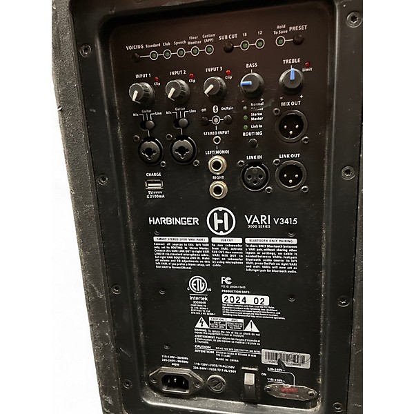 Used 2024 Harbinger VARI V3415 Powered Speaker