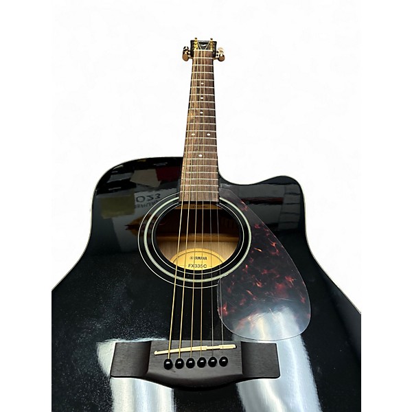 Used Yamaha FX335C Black Acoustic Electric Guitar