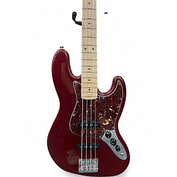 Used Squier JAZZ BASS RED Electric Bass Guitar