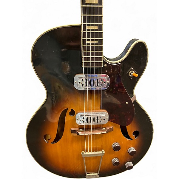 Vintage 1959 Harmony METEOR 2 Color Sunburst Hollow Body Electric Guitar
