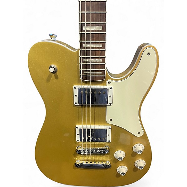 Used Squier Paranormal Limited Edition Troublemaker Telecaster Deluxe Gold Solid Body Electric Guitar