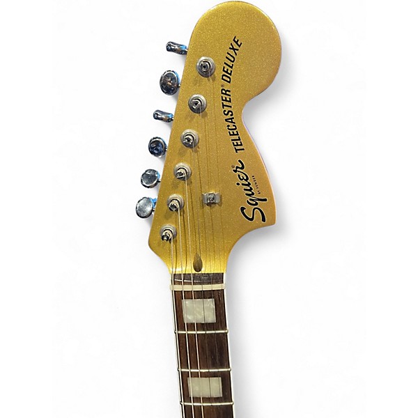 Used Squier Paranormal Limited Edition Troublemaker Telecaster Deluxe Gold Solid Body Electric Guitar