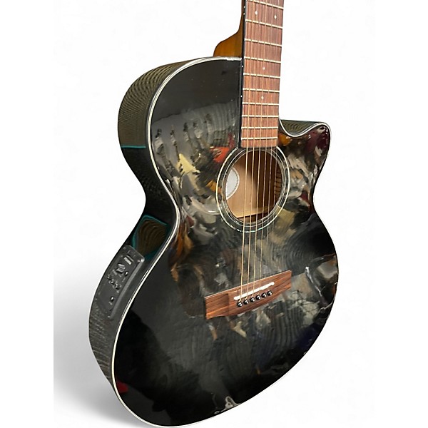 Used Mitchell MX430QAB MIDNIGHT BLACK EDGE BURST Acoustic Electric Guitar