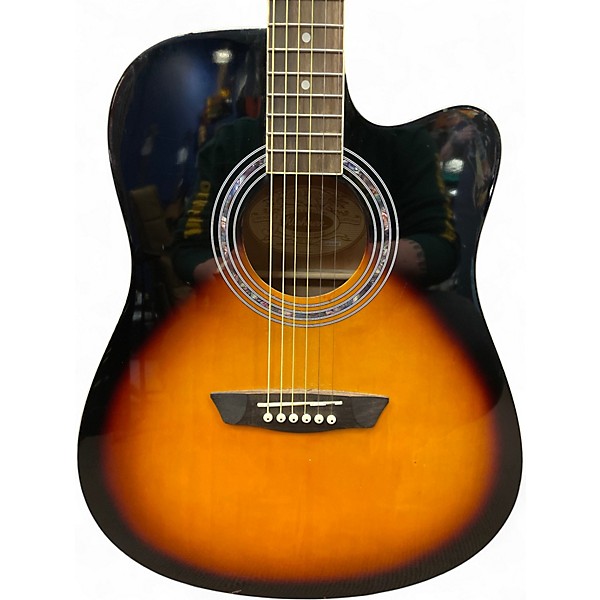 Used Washburn WA90CE 2 Color Sunburst Acoustic Electric Guitar
