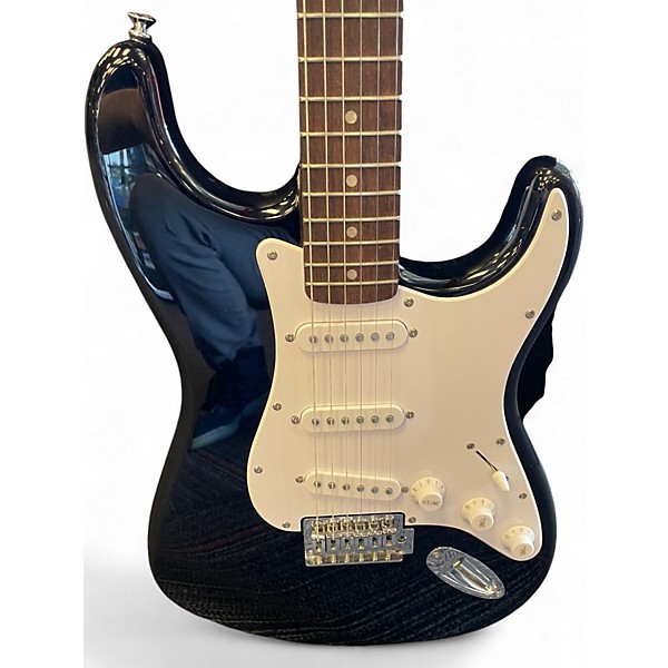 Used Squier Standard Stratocaster Black Solid Body Electric Guitar
