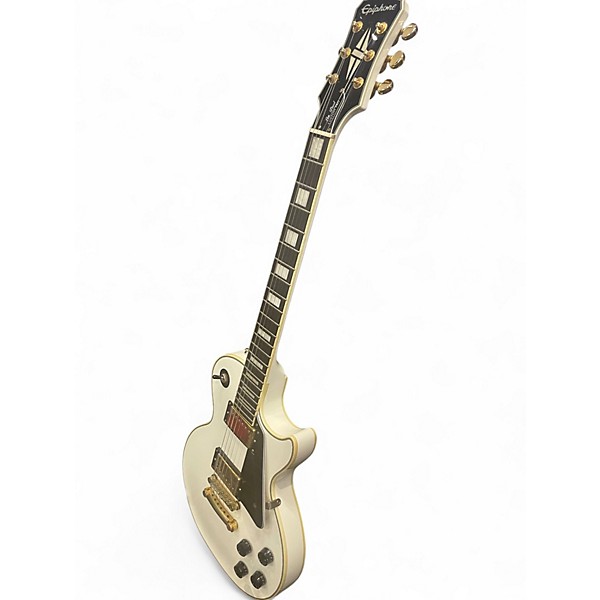 Used Epiphone Les Paul Custom Pro Antique White Solid Body Electric Guitar