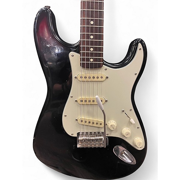 Used 1992 Fender Standard Stratocaster Black Solid Body Electric Guitar